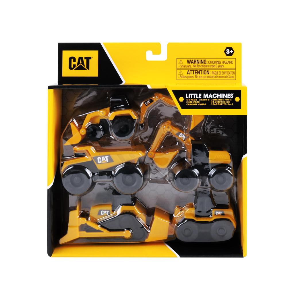 CatToysOfficial - CAT Little Machines 5 Piece Construction Toy Vehicle Playset for Ages 3 and Up - Dump Truck, Wheel Loader, Bulldozer, Backhoe,