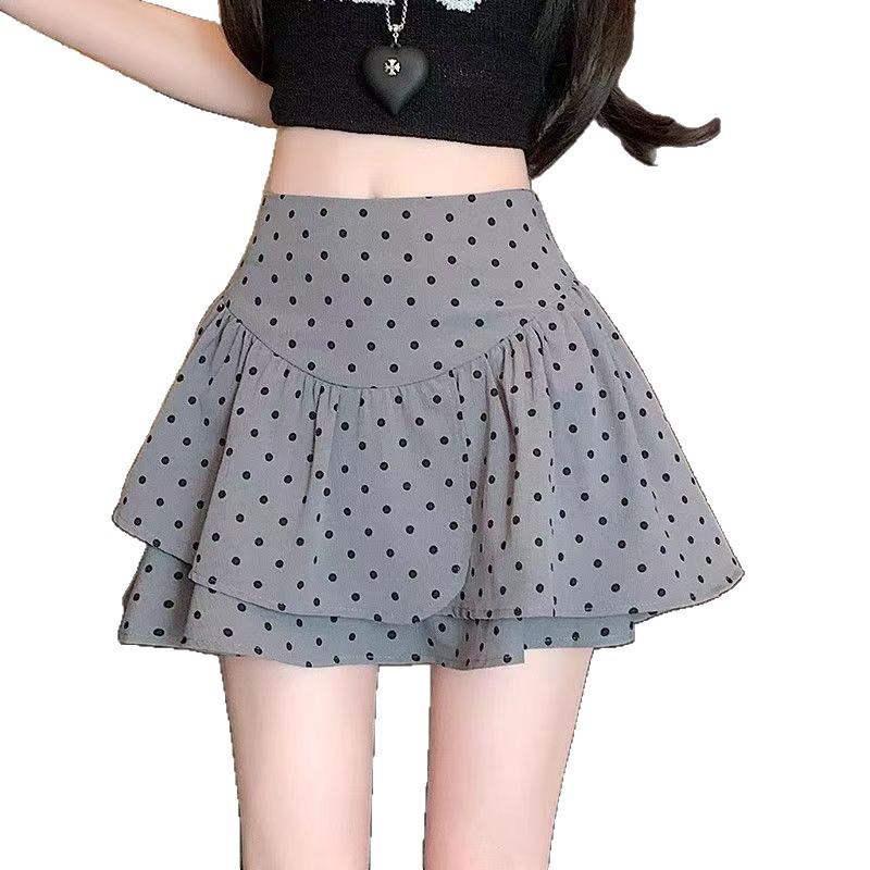 Polka Dot Ruffle High Waist Short Skirt - Petite Fluffy Autumn Edition 2025