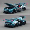 YTMH2 1/24 Ford Mustang GT3 Sport Racing Toy Car Model Diecast Metal Rally Miniature Sound & Light Gift For Child Kid Boy Collection