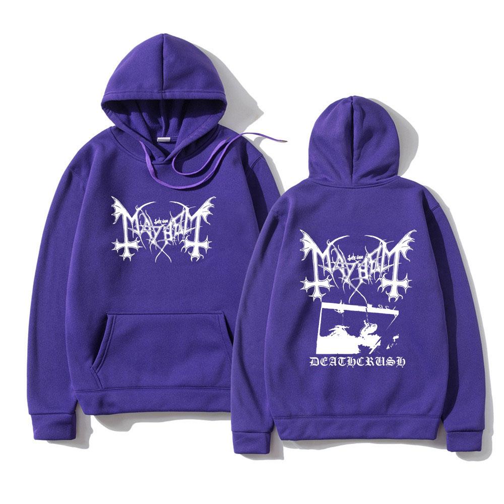 Mayhem Deathcrush Album Graphic Hoodie Men Women Casual Hip Hop Vintage Pullover Men's Double Sided Printed Comfortable Hoodies