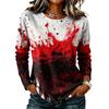 Women's Casual Long Sleeve Halloween Print Top, Round Neck Blouse for Fall Daily Wear