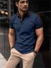 Mens Fashion Color Block Short Sleeve Casual Polo Shirt