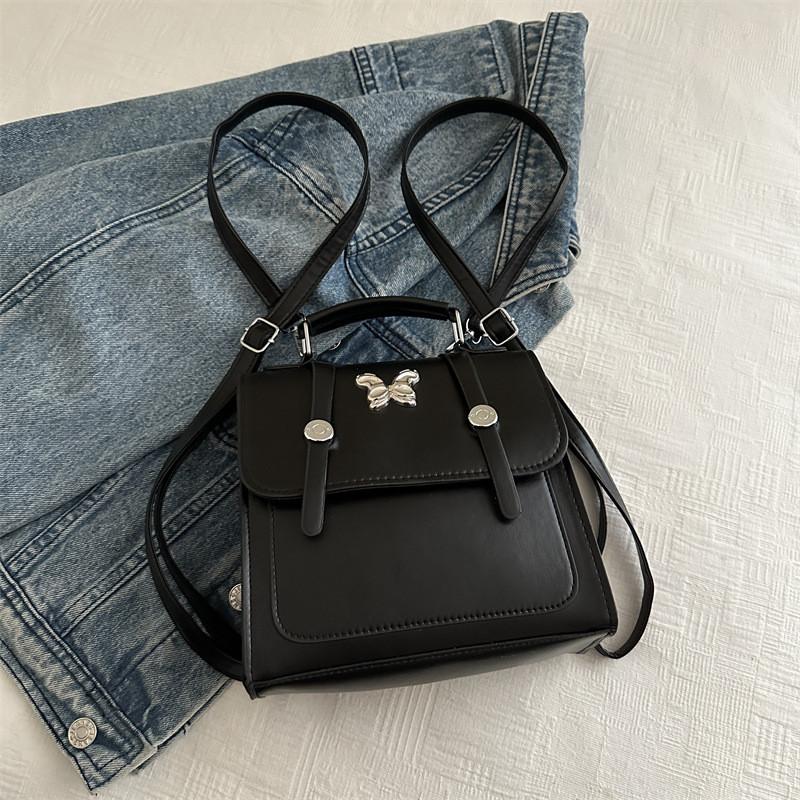 Trendy 2024 Summer Women s Fashionable Casual Backpack Stylish Pu Material Backpack чёрный