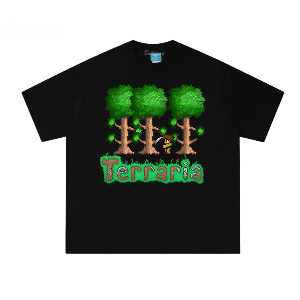 Terraria Pixel Style GAME Printing T Shirt 2026 Short Sleeve Casual T-shirt Summer Unisex Tshirt Manga Clothes