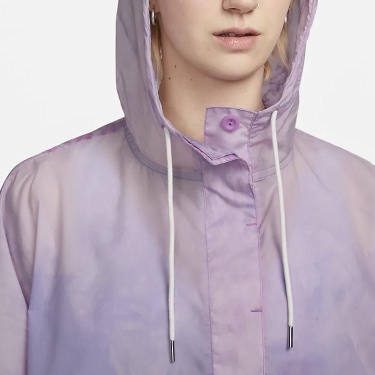 Nike Ropa Deportiva Estampado de Onda de Agua Chaqueta Ligera para Mujer Chaqueta Morada Roja DV7937-532