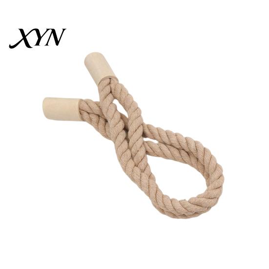 Wall Damage Free Curtain Holder Magnetic Tieback, Cotton Linen Rope Holdback with Wood Buckle for Tool Drapes, Decorative Tie Backs Bedroom,