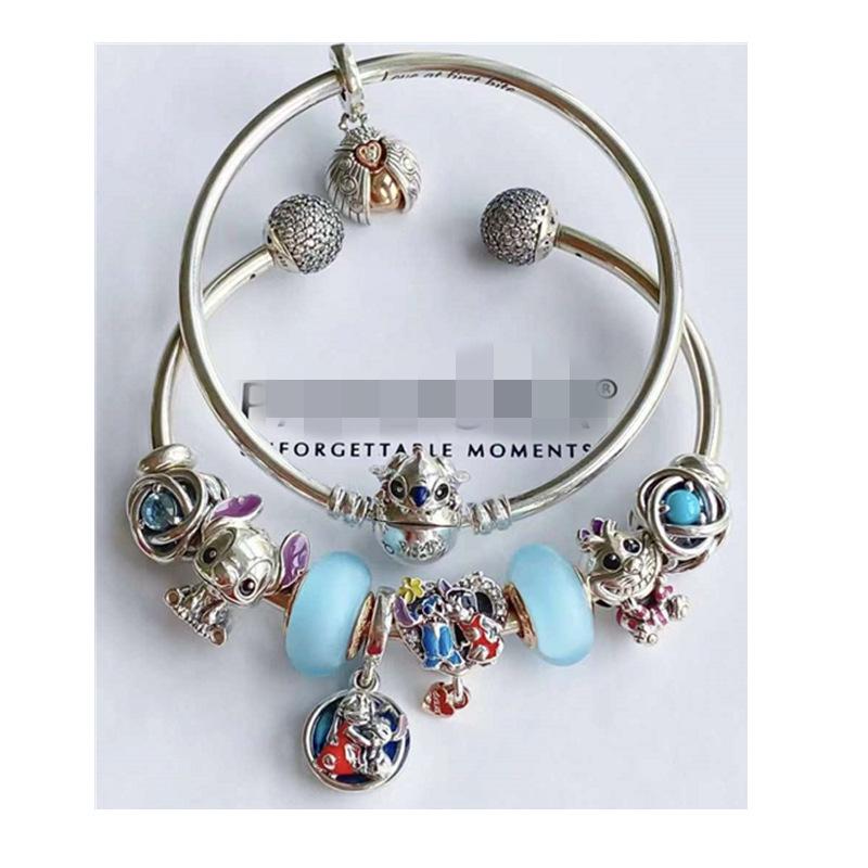 Pandora Silber & Kupfer Rosa Magnolien Herzblatt Perlen zum vielseitigen DIY-Fädeln