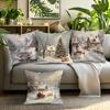 Christmas Winter Village Decorative Pillow Cover 18X18 Inch Pillow Cover Throw Cushion Cover For Home Car Sofa 1Pc
