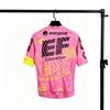 Maillot de Ciclismo para Hombre Manga Corta Transpirable Secado Rápido Top para Bicicleta de Carretera Rosa Amarillo