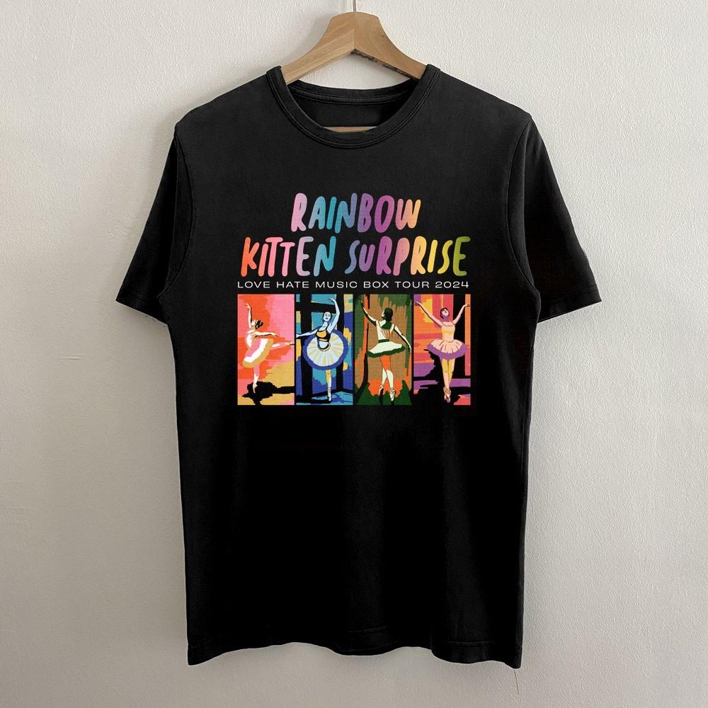 Новая Музыкальная Шкатулка Rainbow Kitten Surprise Love Hate Хлопок Унисекс S-5XL Рубашка UH1593 Унисекс Футболка S