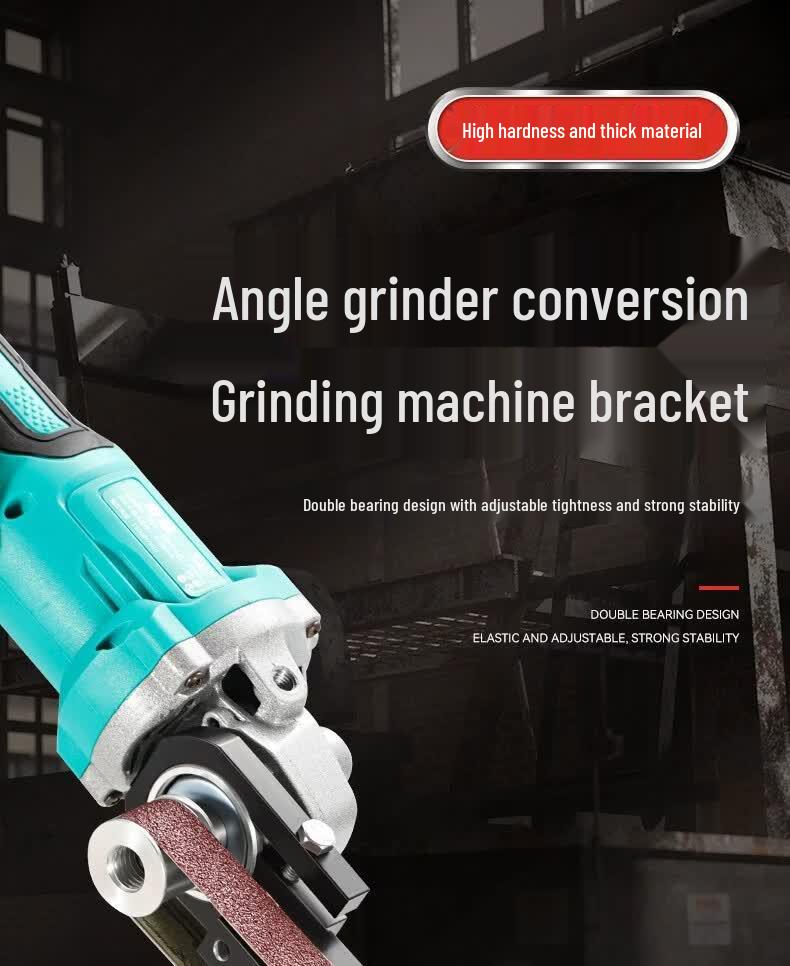 Modified Belt Sander & Polishing Tool for Rust Removal and Woodworking – Pneumatic/Electric Angle Grinder Attachment