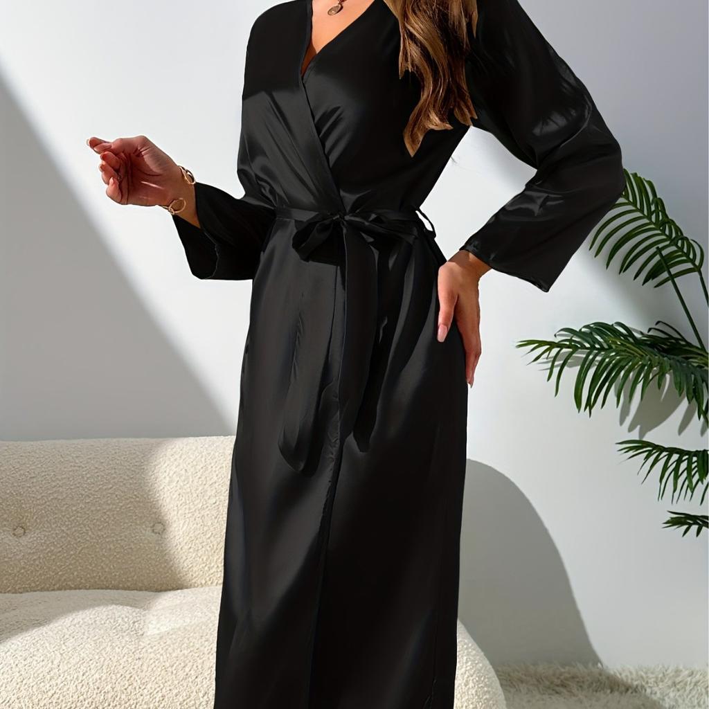 Spring and Autumn nightgown women's ice silk pajamas women's summer thin sexy women's bathrobes loose loungewear