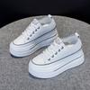 Inner height increase 8 leather little white shoes women, autumn and winter new versatile thick-soled muffin casual shoes autumn models