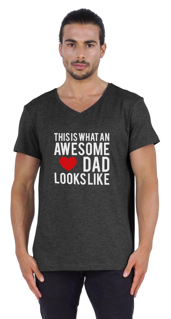 Inkmeso   This Is What An Awesome Dad Looks Like   Quotes Tshirt For Men Cotton Jersey Novelty Humor Tee