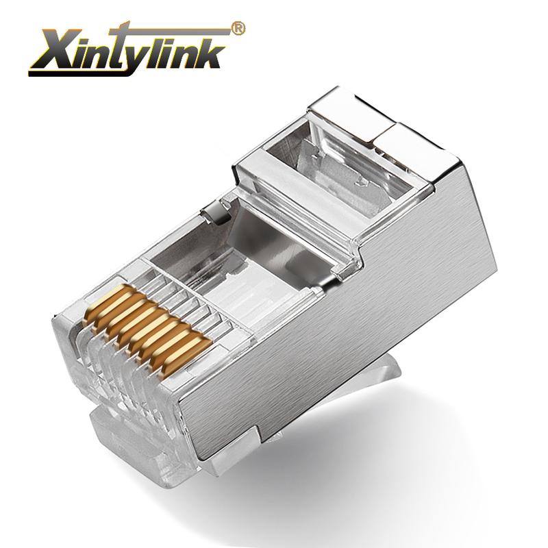 Connettore rj45 xintylink spina rj 45 cavo ethernet cat5 cat5e presa di rete 8P8C stp ftp metallico schermato terminali modulari lan cat