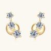 Silvere Glam Internet Celebrity Ins Style Samsung 10k Gold Moissanite Stud Earrings For Women High-end Design Earrings