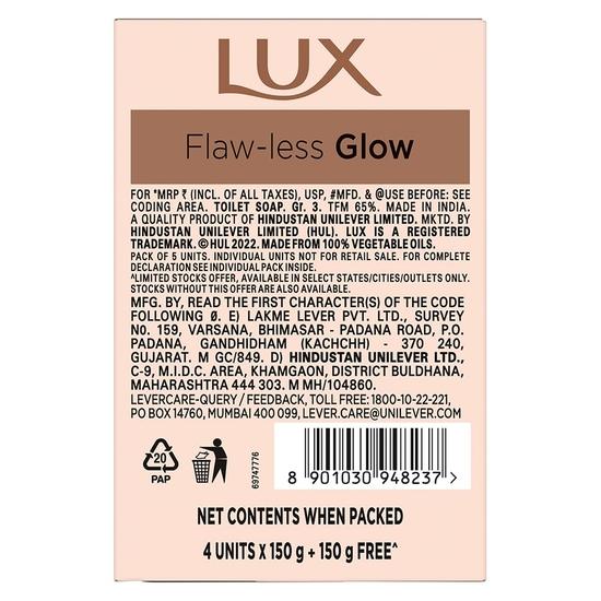 Lux Flaw-less Glow Bathing SoapBuy 4 Get 1 Free|150g Infused with Vitamin C & E |For Superior Glow|