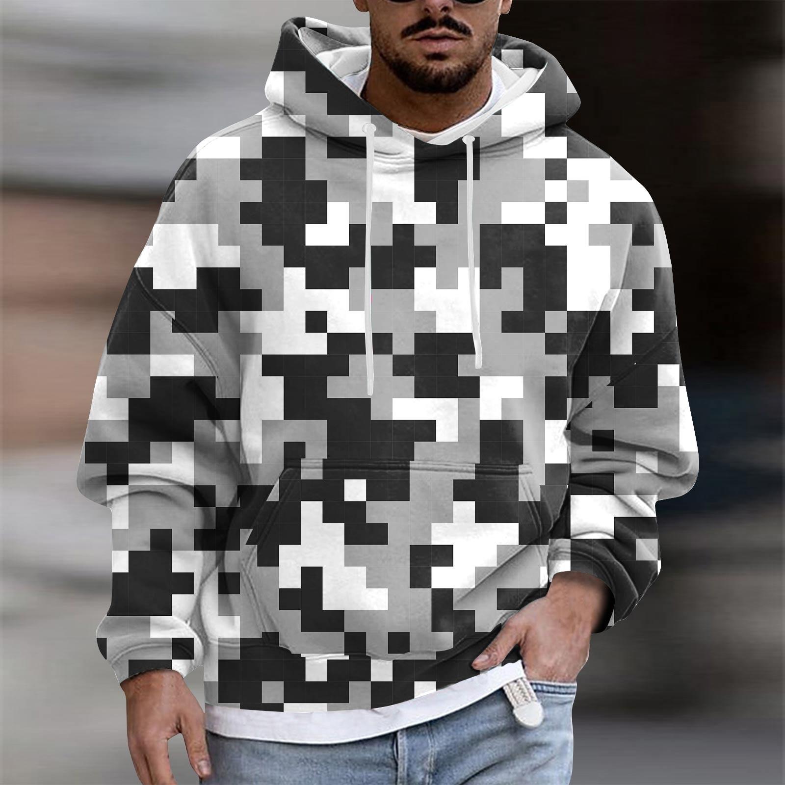 

Мужское плюшевое теплое пальто с принтом, флисовый свитер, повседневное пальто, свитер с карманами, осенне-зимнее пальто XXXXL чёрный