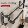 No-Drill Space Aluminum Double Towel Rack