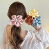 1PC Spring Atmosphere Pearl Head Rope Temperament Large Intestine Hairband Fairy Style Big Flower Leather Stretching