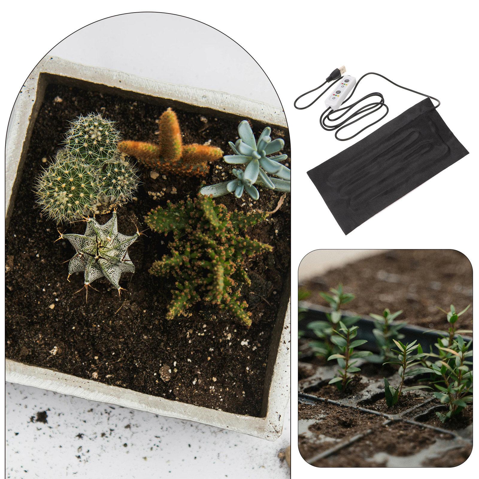 

USB Adjustable Plant Heating Pad for Indoor Gardening Germination Rooting Heat Mat Warming Mat Greenhouse Propagation Station 20X10X0.2CM