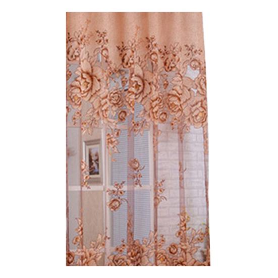 

1шт цветок жаккард тюль окна занавески драпировка спальня балкон гостиная декор кофейный