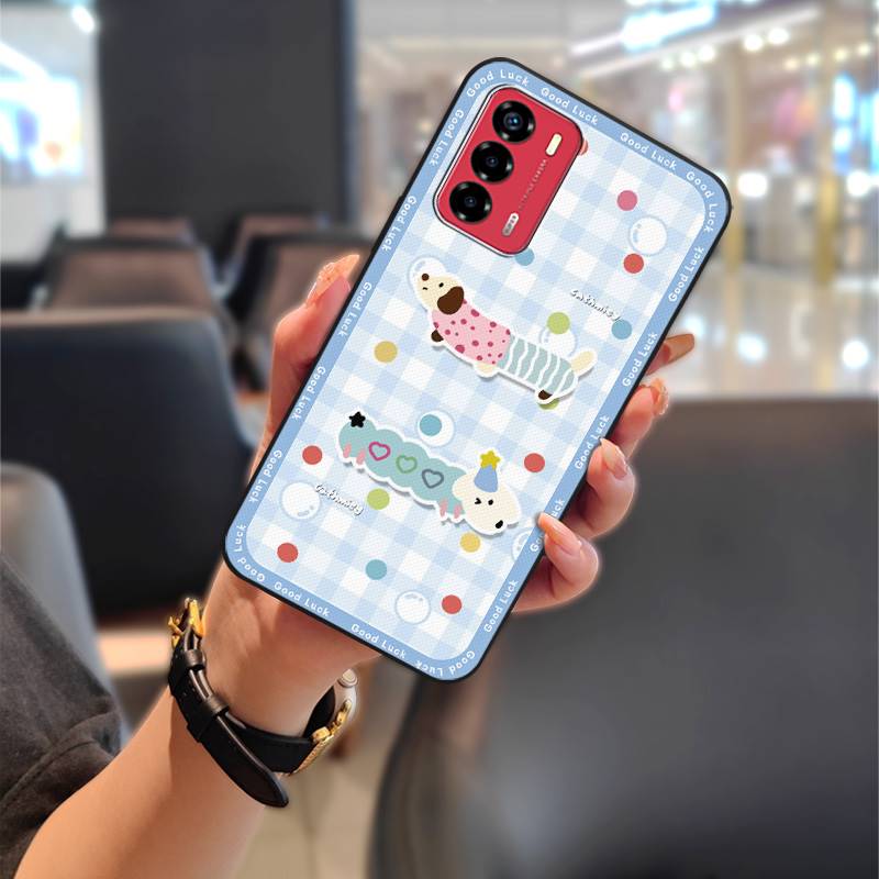 Graffiti Phone Pouch Phone Case For ZTE Blade V40 Vita/A72 Soft case Full wrap Back Cover Cute Animals Anti-knock TPU