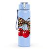 1PC Bow Decor Red Cherry Fruit Print 750ml Color Plastic Sports Water Bottle Leakproof Flip Straw Lid Suitable for Sports Office Home Use