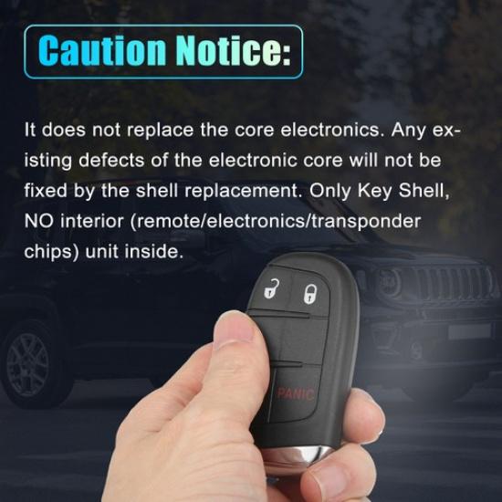 Pack of 1 For Jeep Compass 17-19 Key Fob Case Remote Key Shell Cover 3 Button