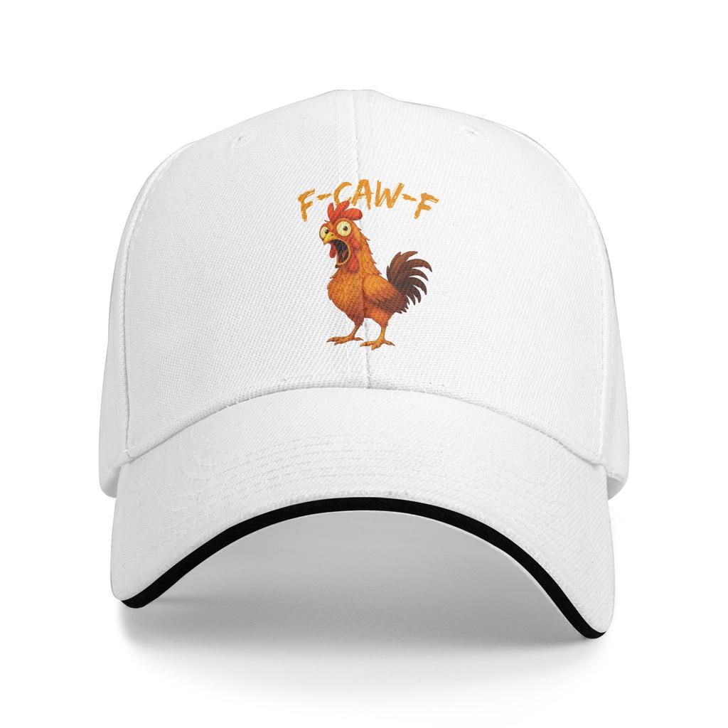F-Caw-F Lustiger Hühnerhumor F-Caw-F Zitat Hahn Meme Baseballkappe Retro Hip Hop Hüte Frühling Unisex Herren Outdoor Snapback Cap