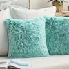Soft Fur Cushion Cover 43x43cm Cozy Plush Decorative Pillow Cover for Living Room Sofa Decor Pillowcase White Grey Cushion Case