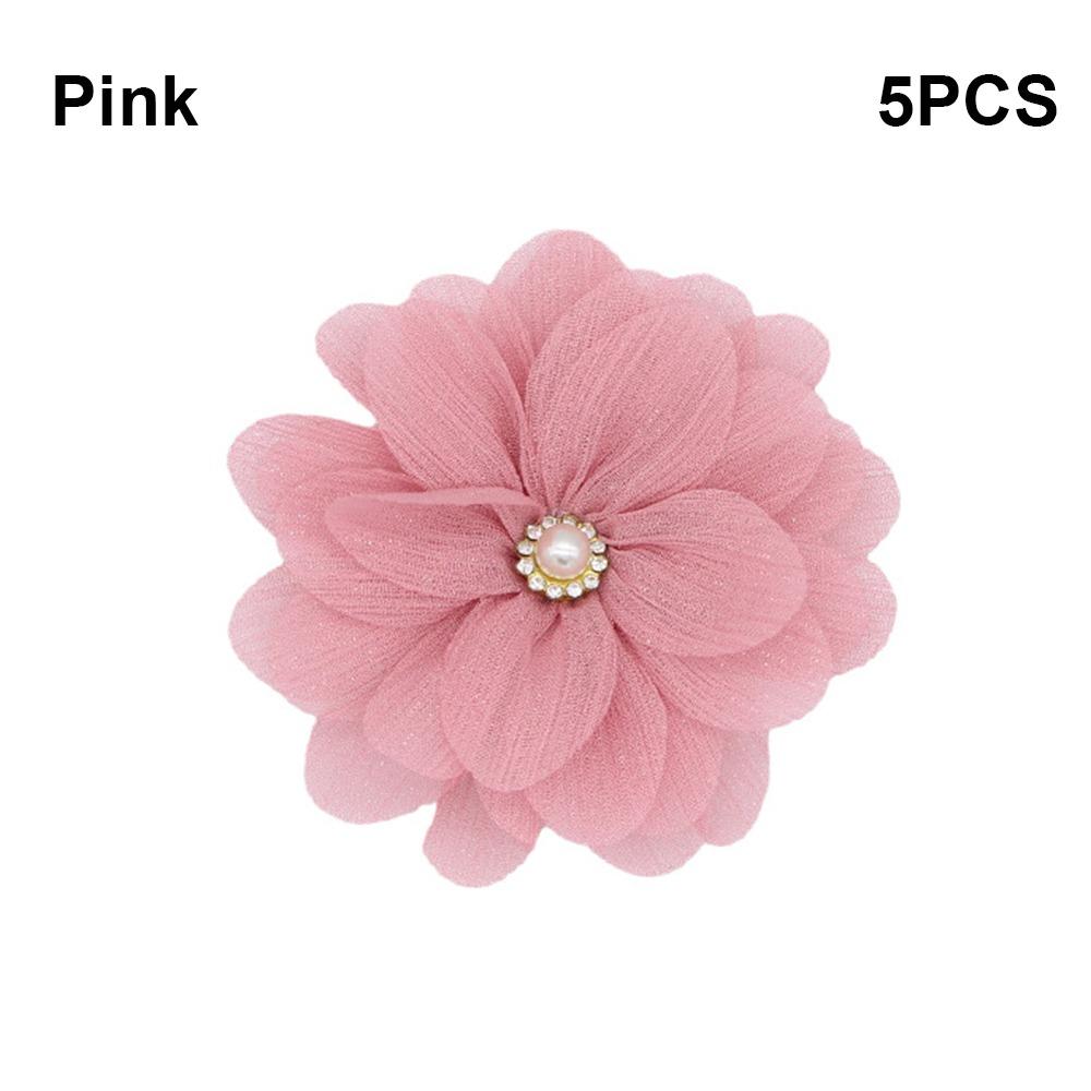 5PCS Chiffon Chiffon Flower Embellishment Handmade Material  Clothes Decoration