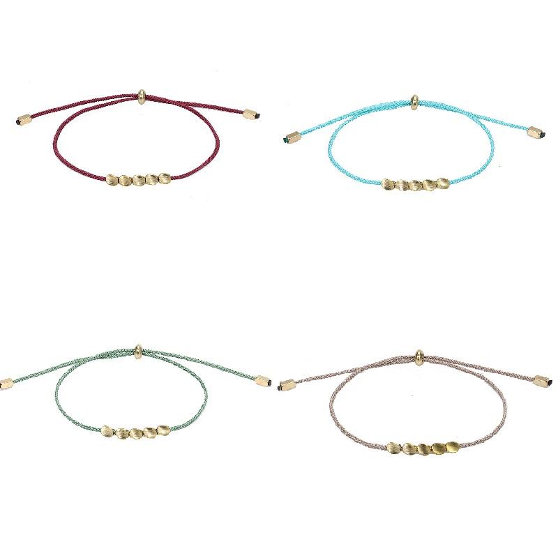 Ethnic Tibetan Buddhist Copper Bead Red Bracelet For Women Men Vintage Handmade Thread Braided Rope Bracelets