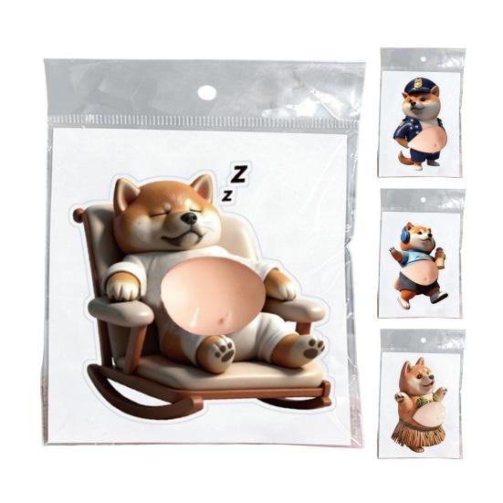 1/4Pcs Anti-Collision Sticker Soft Elastic Dog Belly Design Stress Relief Toy Kids Adults Portable Decompression Tool