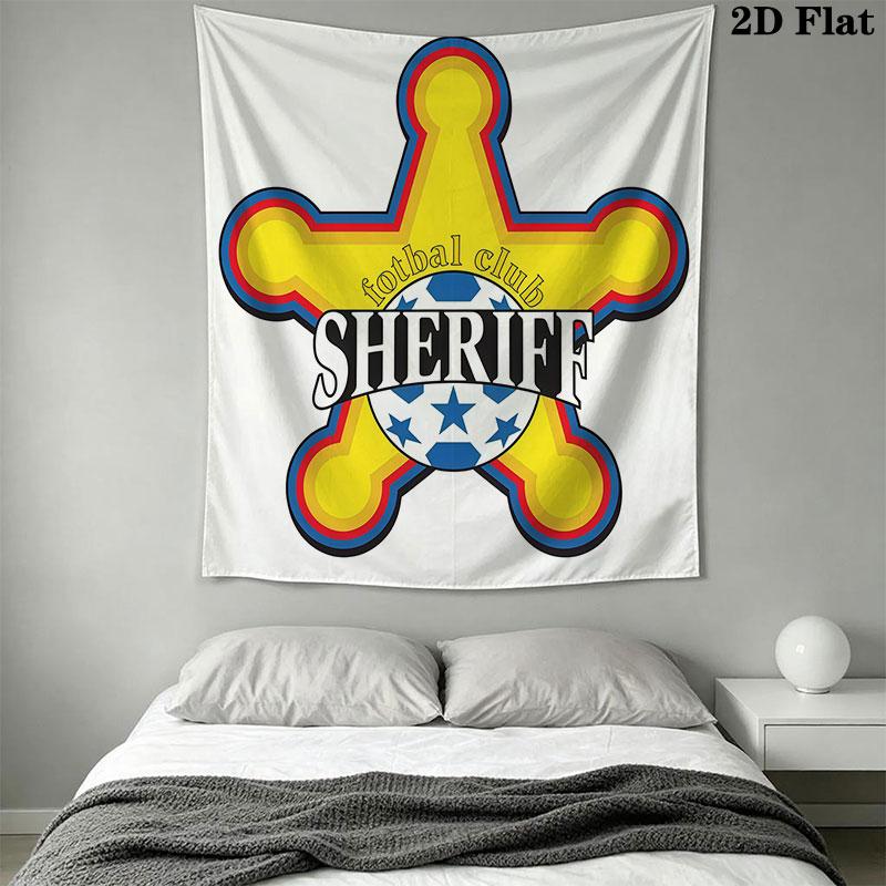 FC Sheriff Wall Hanging Printed Fabric Blanket Decorative Tapestries for Bedroom Living Room Home Decor