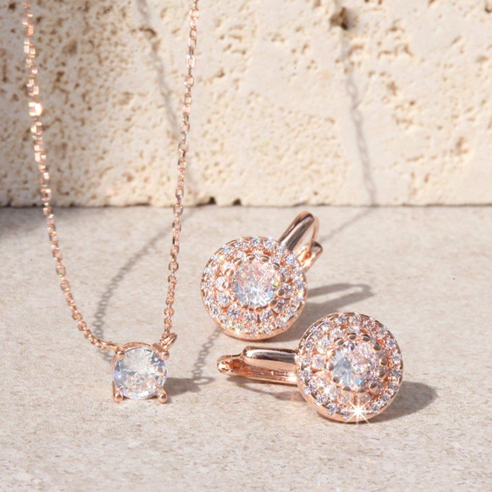 [Luvre Paris] Elide Crystal Earrings/Necklace Set Set0237
