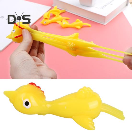10Pcs Flying Chicken Catapult Rubber Chicken Finger Catapult Stretchy Chicken Shooter for Kids Indoor Outdoor Fun Christmas Party Favors Gift Goodie