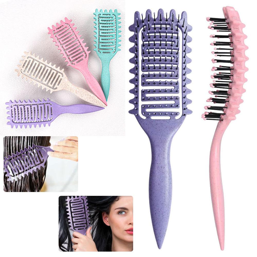 Pettine per Capelli Ricci Antistatico Spazzola Massaggiante per Cuoio Capelluto Pettine Vuoto Antigroviglio per Acconciatura Capelli Strumenti per Sciogliere i Nodi