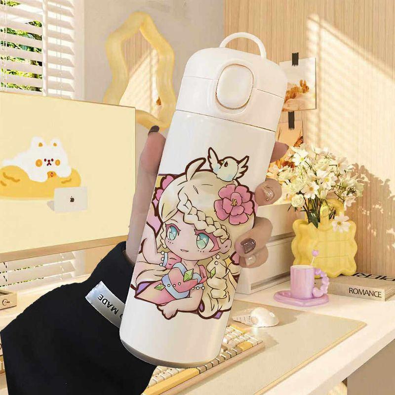 Luo Li Wang Mo Ye Luo Li Fairy Dream Children's Straw Large Capacity Insulated Cup Student 304 Stainless Steel Water Bottle