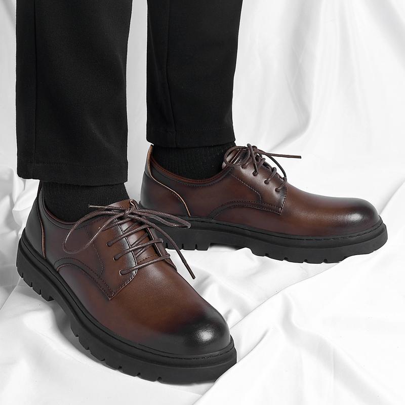Luxury Leather Male Oxford Shoes Brown Black Mens Dress Shoes New Round Toe Men's Business Casual Shoes Formal Footwear