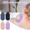 Silicone Soap Bag with Drainage Holes Button Design Dual-Sided Exfoliating Soap Pouch Soap Saver Pocket Shower Body Scrubber