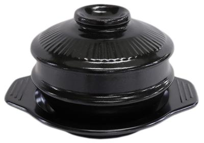 16cm Jjigae Pot with Lid and Trivet [Pot 15.8 X 12cm, Trivet 21.8 X 19.5 X 2.5cm, Made In Korea, Melamine, Microwave and Dishwasher Safe]
