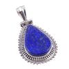 Natural Lapis Lazuli Gemstone 925 Solid Sterling Silver Gift Pendant 1.75" Q9Y75