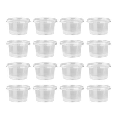 50 Stück 140 ml Einweg-Kunststoffbehälter, durchsichtige Portionsbecher, Schalen mit Deckel für Mousse, Sauce, Gelee, Joghurt