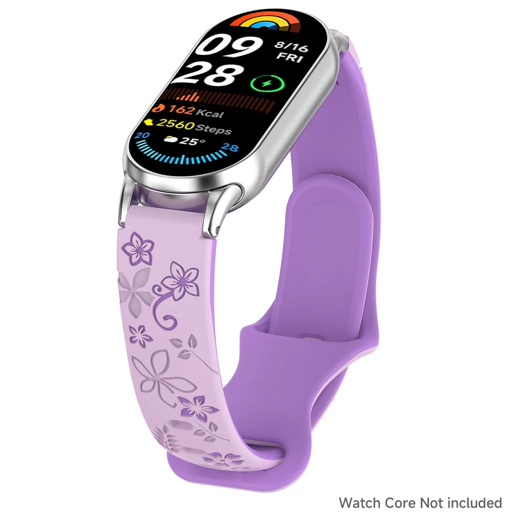Engraved Band Strap For Mi Band 8 Xiaomi Silicone Strap for Xiaomi Band 8 Original Strap for Mi Band 9 Replacement Bracelet Mi 8