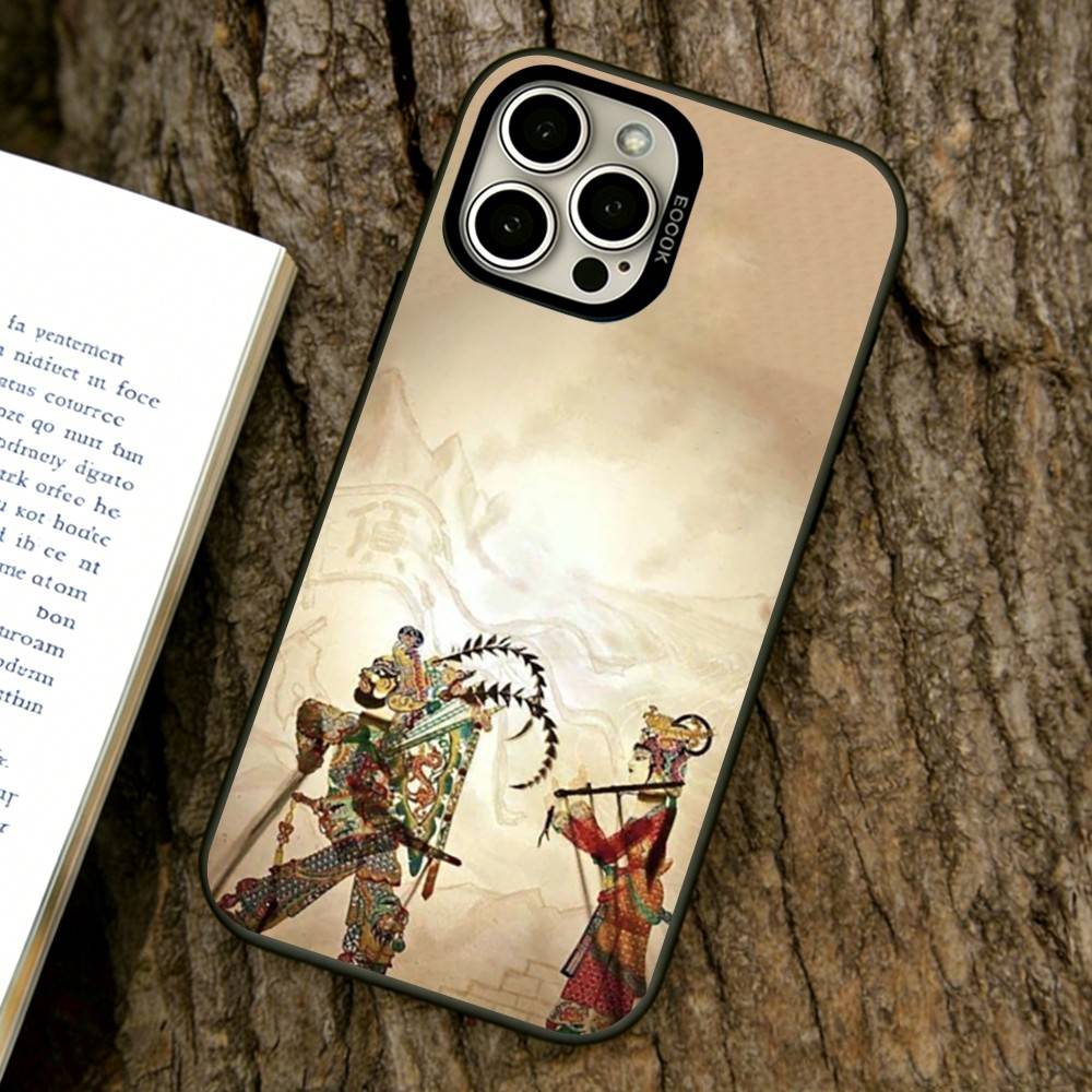 

Chinese Shadow Puppetry Phone Case For iPhone 17,16,15,14,13,12,11 Plus,Pro Max,XS,Colorful Silver Phone case Funda Cover iPhone17ProMax