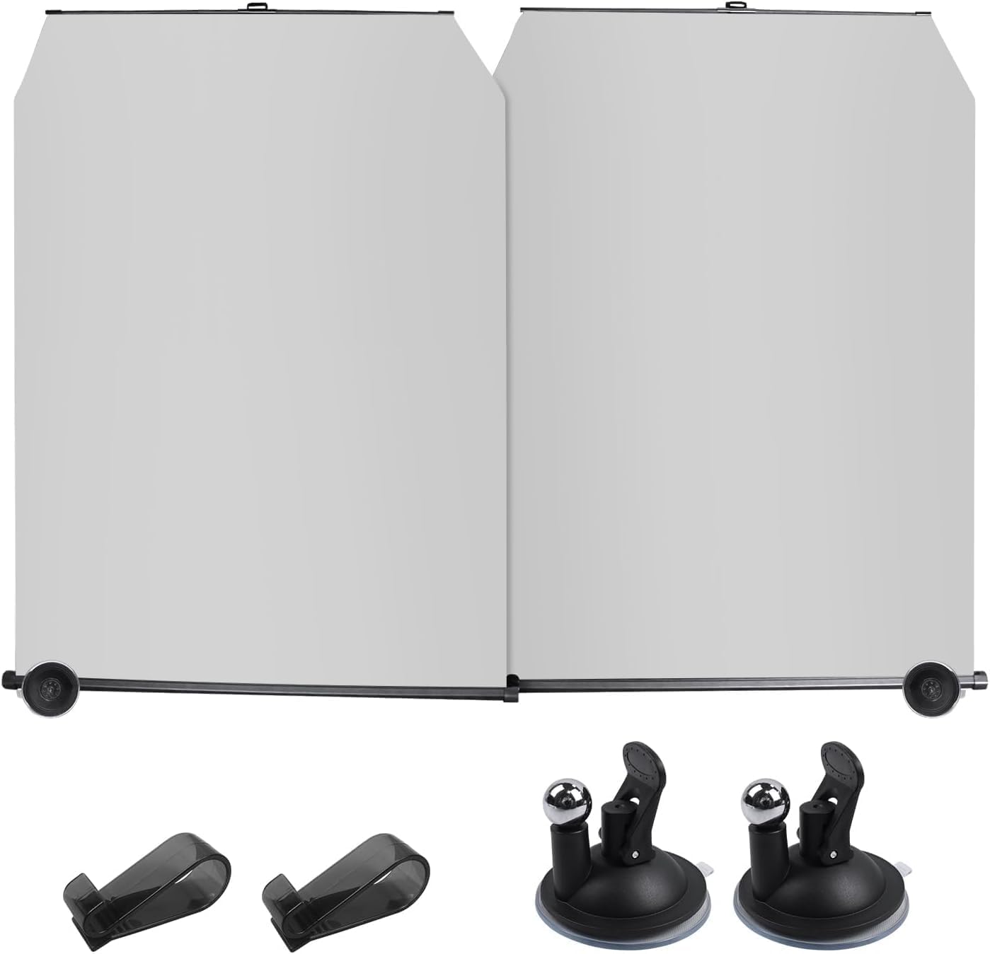 

Dzannc Car Front Sunshade Automatic Design Freely Adjustable Angle with Ball Joint Suction Cup Easy Installation with UV Light and Sun Protection чёрный