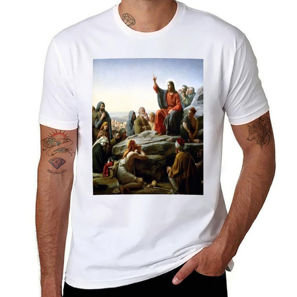 Carl Heinrich Blochs The Sermon On the Mount TShirt Basic Solid Color Casual Tee Shirt