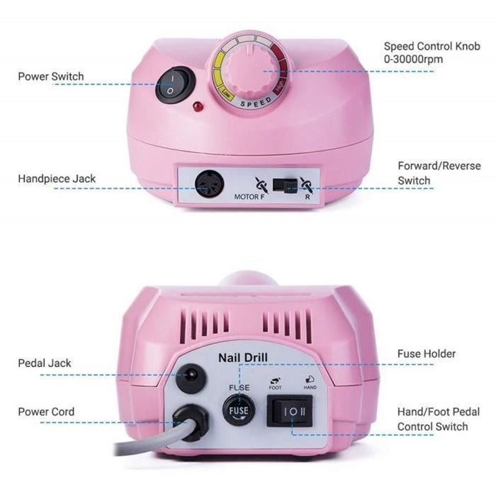 MelodySusie Professional Nail Drill - 30,000 RPM - 6 In 1 - Powerful, Quiet and Vibration-Free