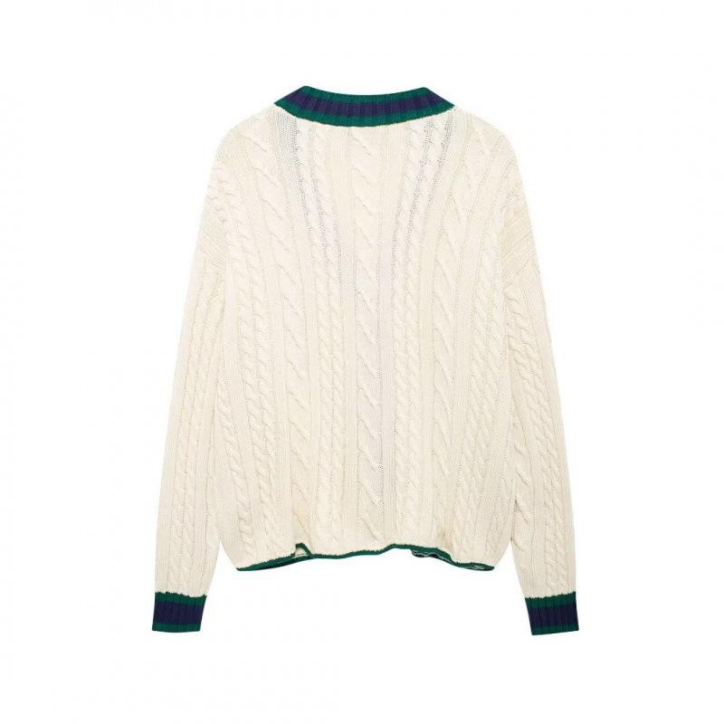 Autumn European & American Women's Street Fashion Cable Knit Cardigan